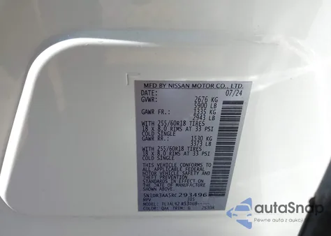 2024 Nissan Pathfinder S Fwd from USA, damaged, VIN 5N1DR3AA5RC293496